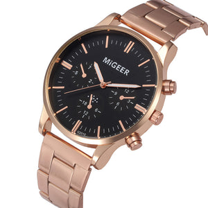 Crystal Stainless Steel Analog Quartz Wrist Watch