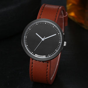 Leather Analog Quartz Sport Wrist Watch