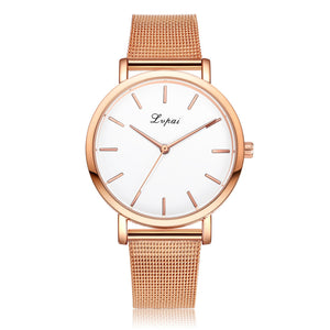 Gold Stainless Steel Analog Quartz Wrist Watch