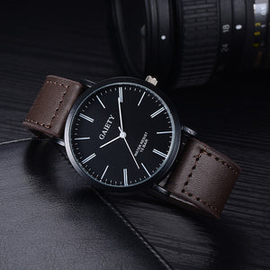 Mensiness Fashion Leather Band Analog Quartz Round Wrist Watch Watches