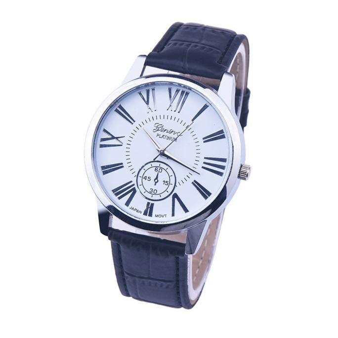 Leather printing Analog Quartz Vogue Fashion neutral table Wrist Watch