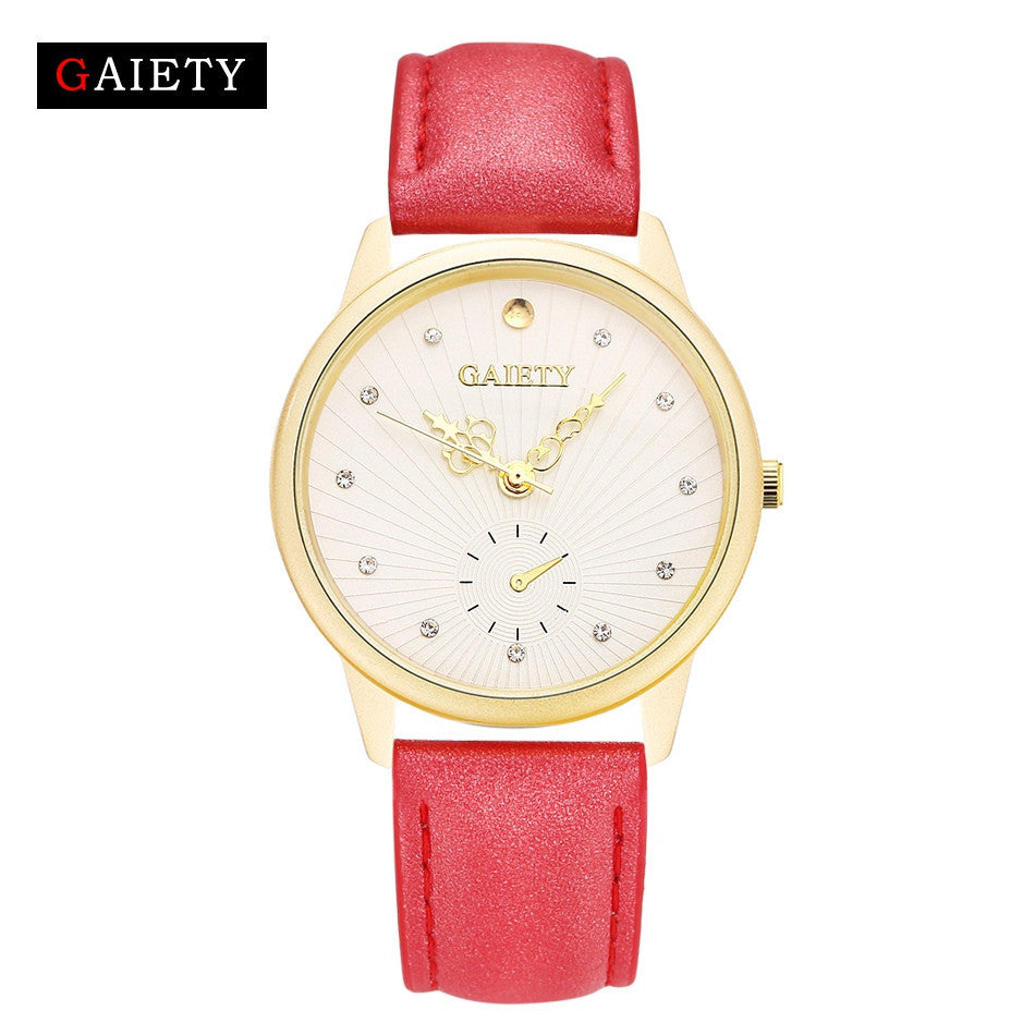 Women Fashion Leather Band Analog Quartz Round Wrist Watch Watches