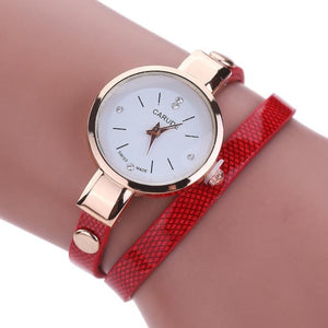 Leather Stainless Steel Bracelet Quartz Dress Wrist Watch