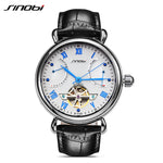 Automatic Sapphire Glass Stainless steel Tourbillon Leather Wristwatch Relojes